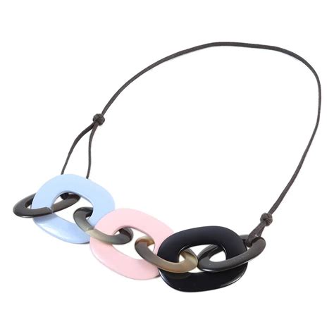 hermes karamba necklace|HERMÈS Karamba necklace in Pink, Blue and Black lacquered .